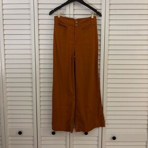 Anthropologie Maeve Wide-Leg Burnt Orange Pants